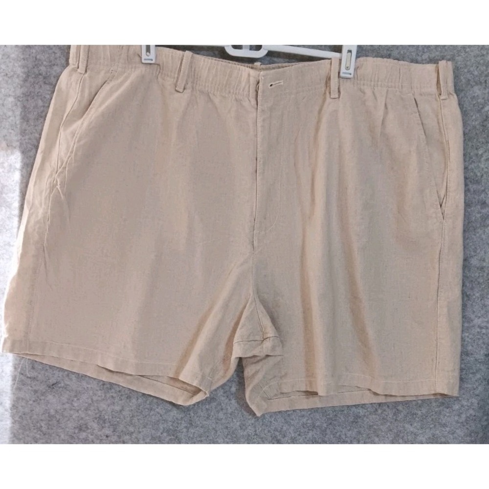 GAP Linen Blend Shorts XXL Tan Elastic Waist Summer Casual Lightweight